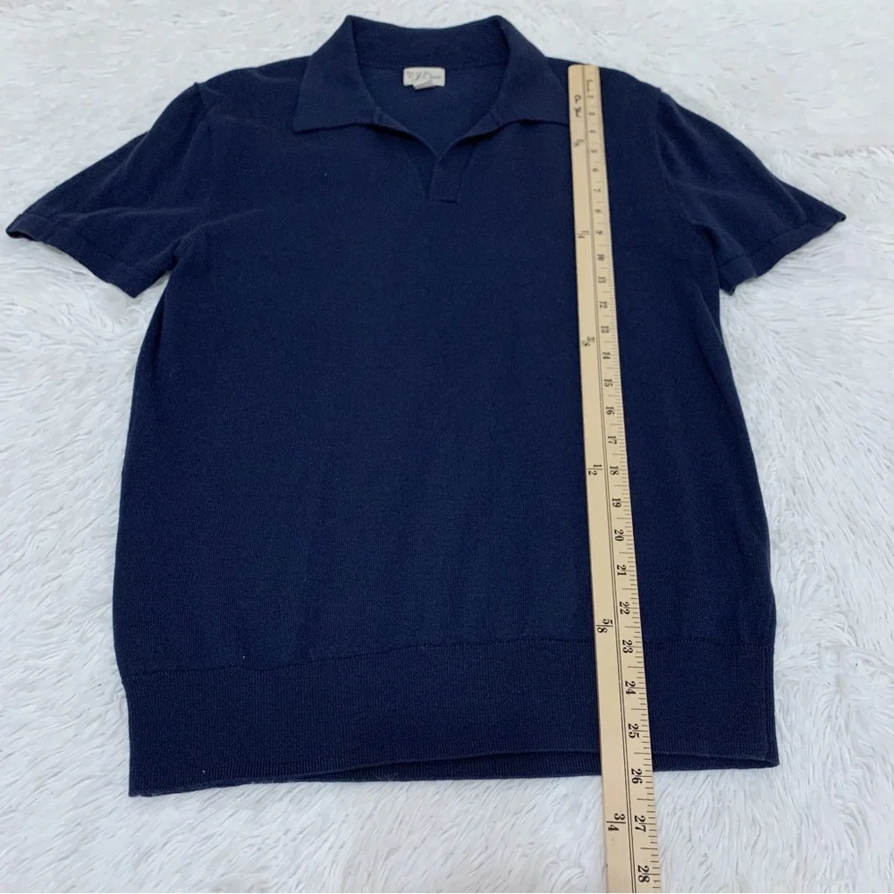 J Crew Men's short‎ sleeve Navy Polo popover sweater
